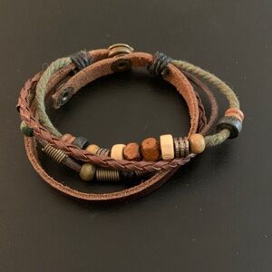 Multicolor Leather Beaded Bracelet